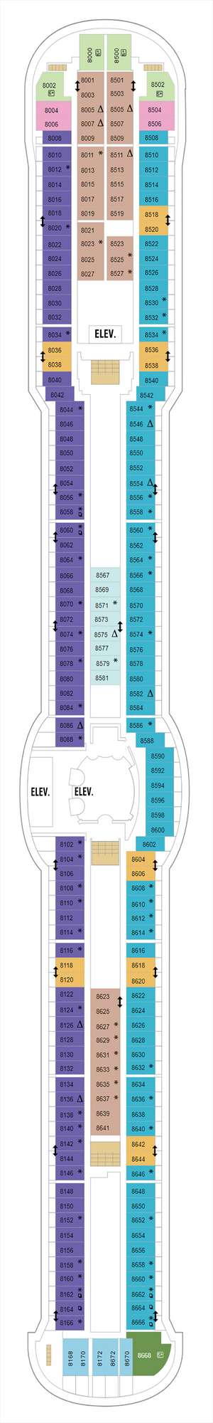 Deck plan for Radiance of the Seas