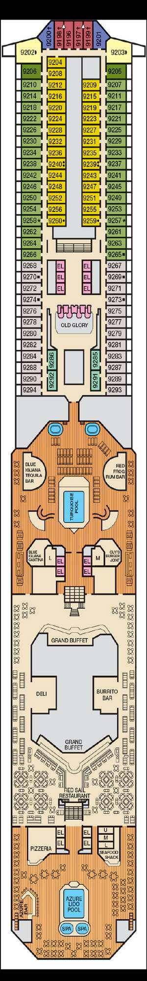 Deck plan for Carnival Glory