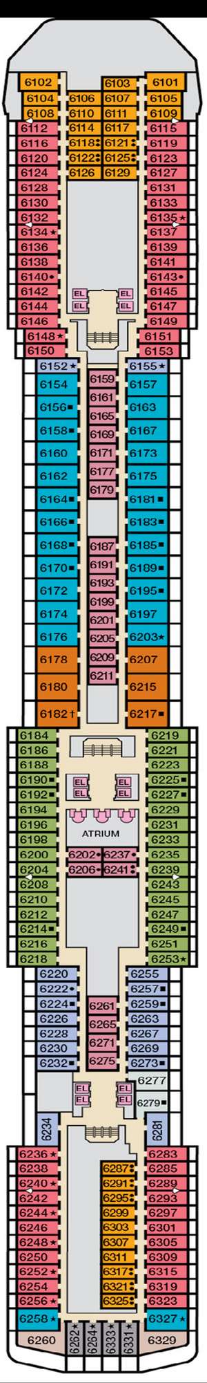 Deck plan for Carnival Miracle