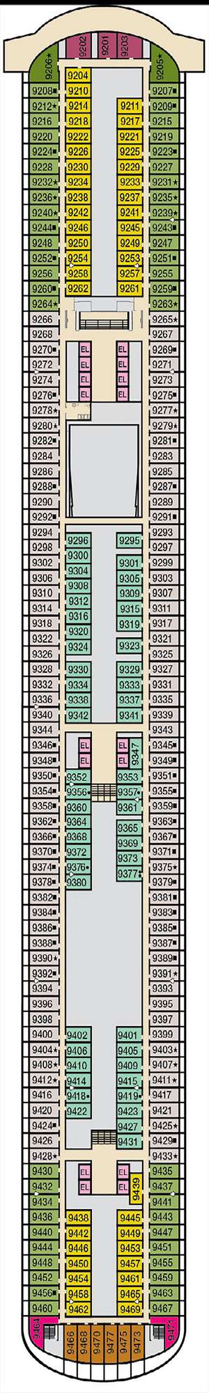 Deck plan for Carnival Vista