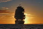 royal clipper at sunset