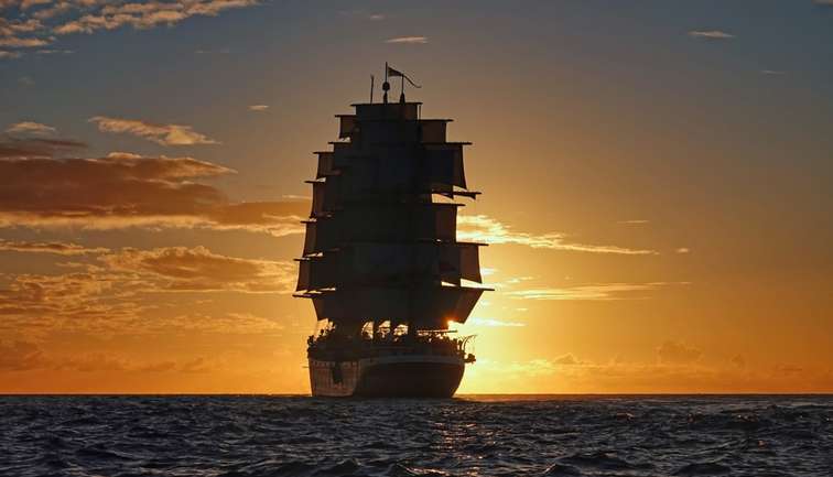 royal clipper at sunset