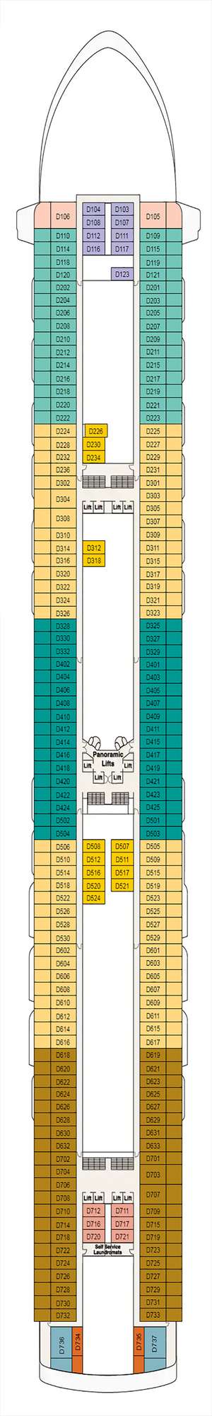 Deck plan for Crown Princess