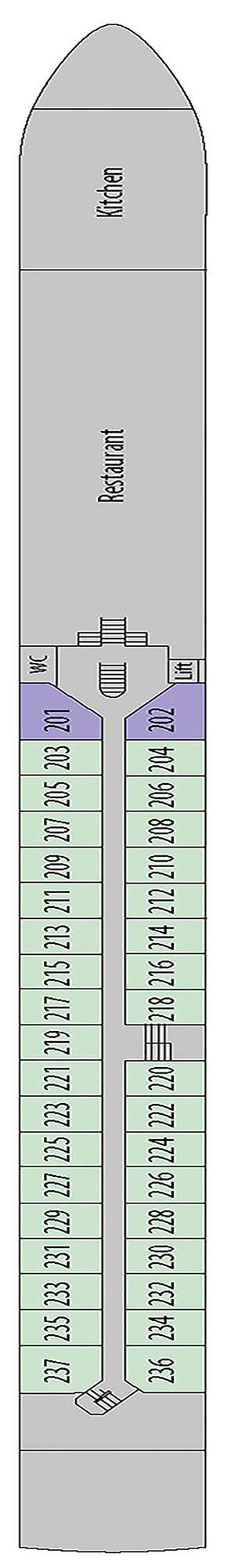 Deck plan for MS Emily Brontë