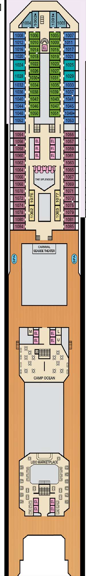 Deck plan for Carnival Splendor