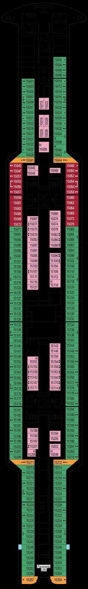 Deck plan for MSC Seashore