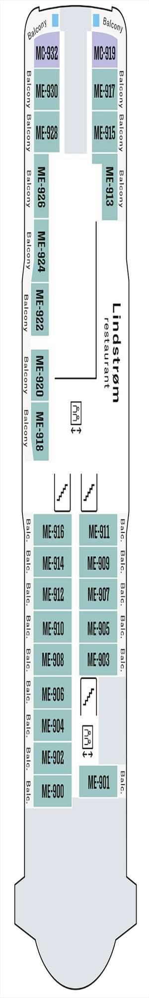 Deck plan for MS Roald Amundsen