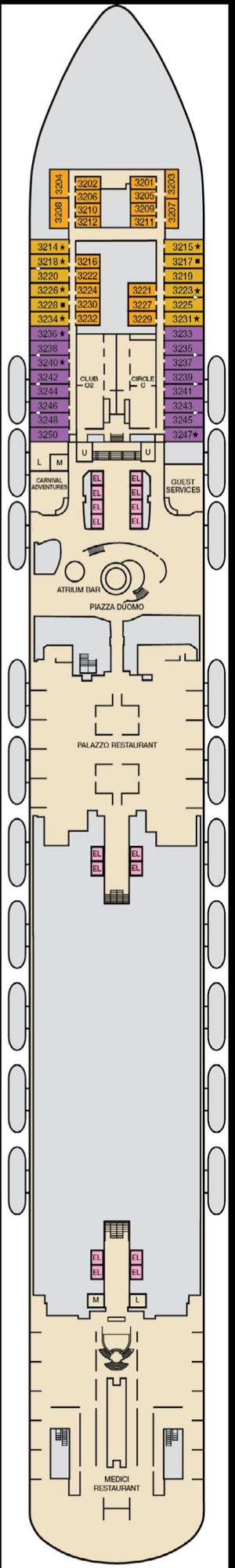 Deck plan for Carnival Firenze
