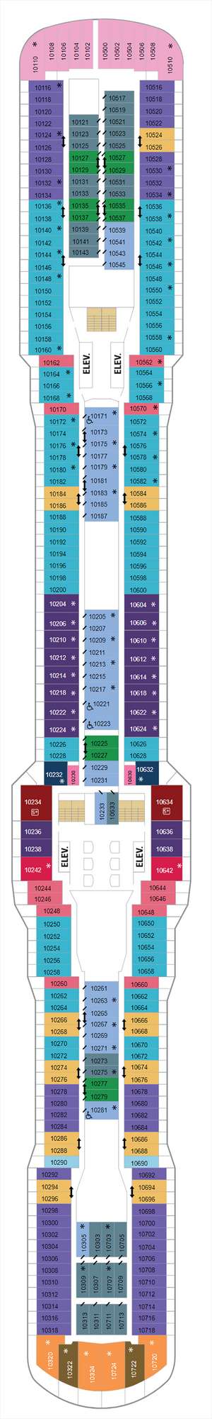 Deck plan for Ovation of the Seas