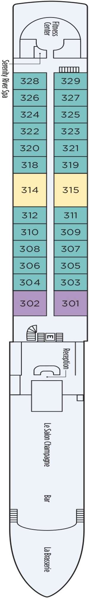 Deck plan for S.S. Bon Voyage