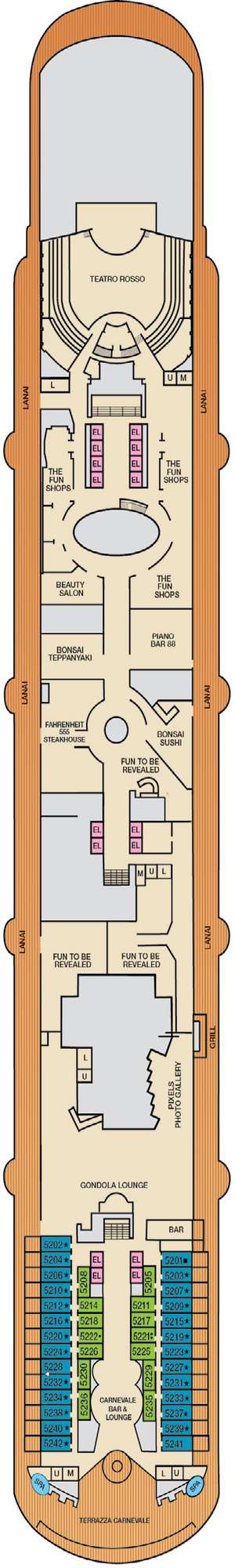 Deck plan for Carnival Venezia