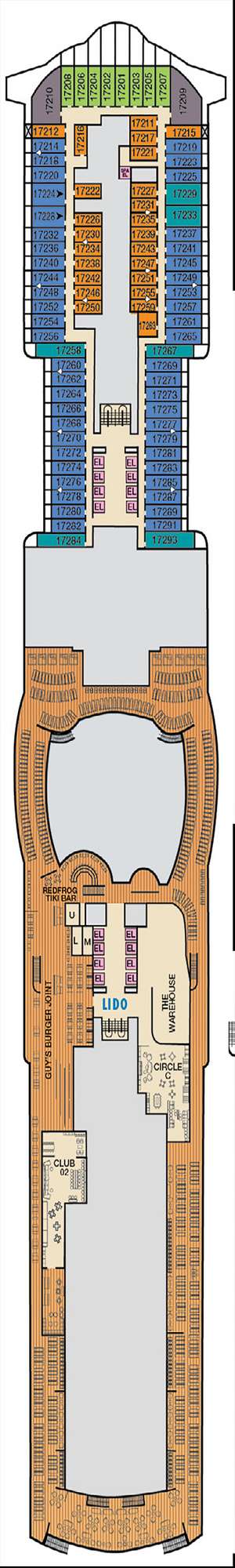 Deck plan for Carnival Jubilee