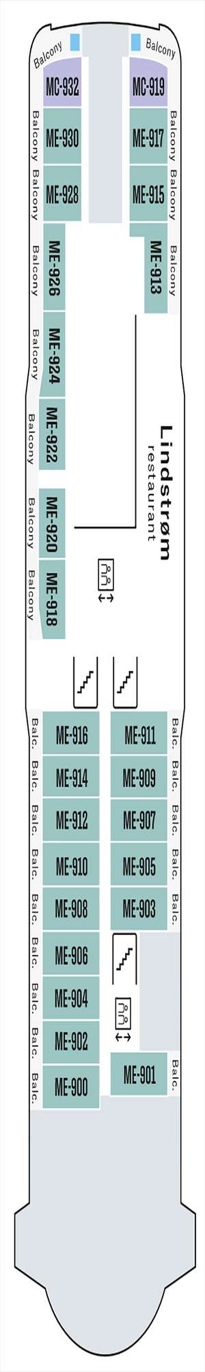 Deck plan for MS Fridtjof Nansen