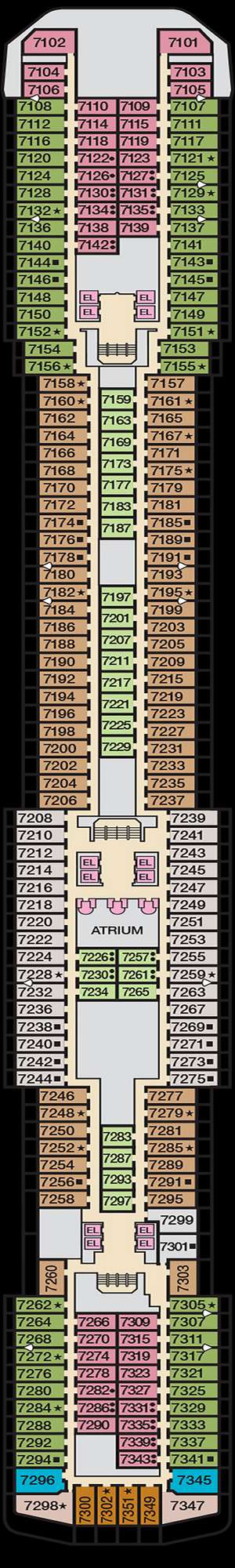 Deck plan for Carnival Spirit