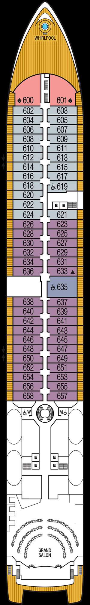 Deck plan for Seabourn Sojourn