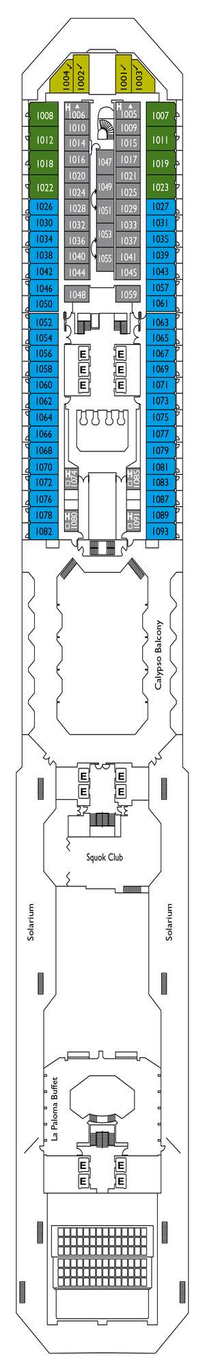 Deck plan for Costa Pacifica