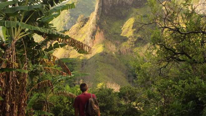 Sail into one of the South Pacific's most spectacular bays in the wild Marquesas.