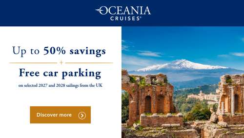 Oceania Free car parking promotional banner
