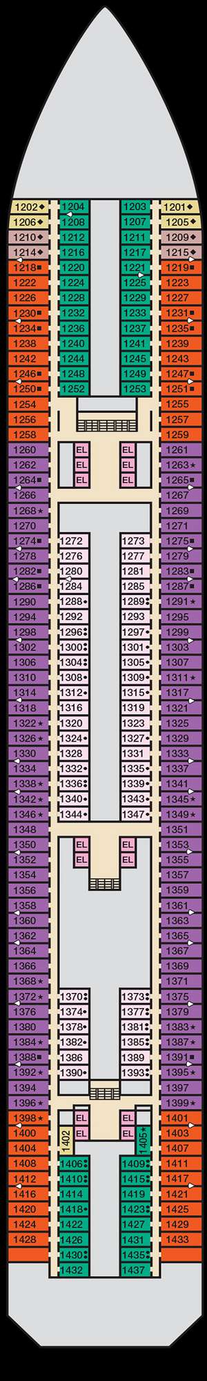 Deck plan for Carnival Radiance