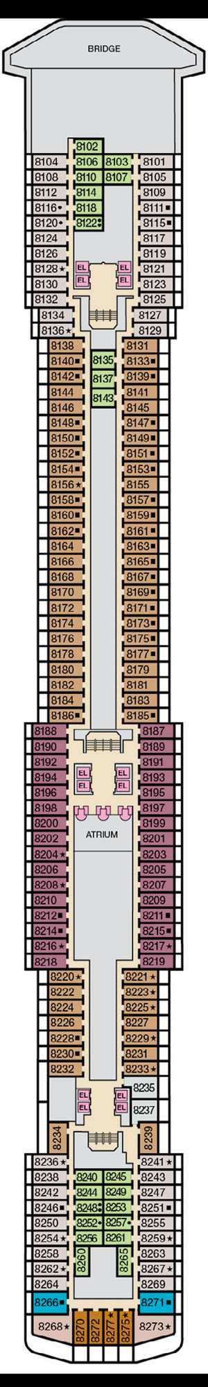 Deck plan for Carnival Miracle