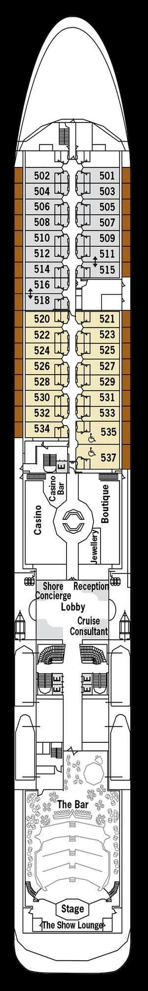 Deck plan for Silver Whisper