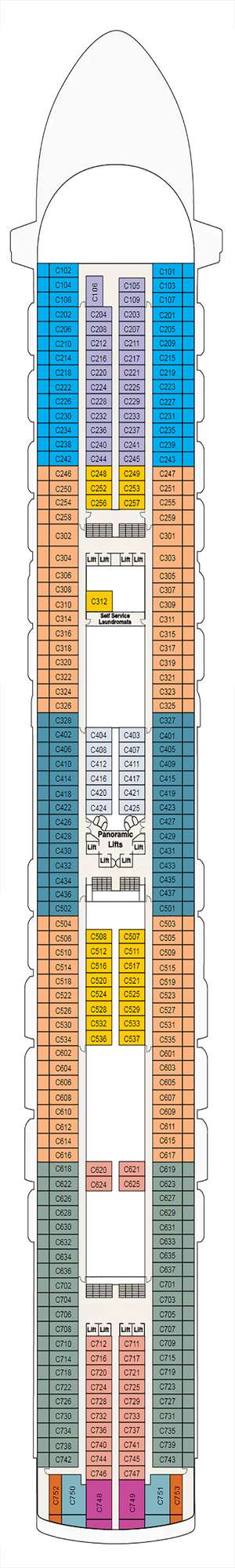 Deck plan for Crown Princess