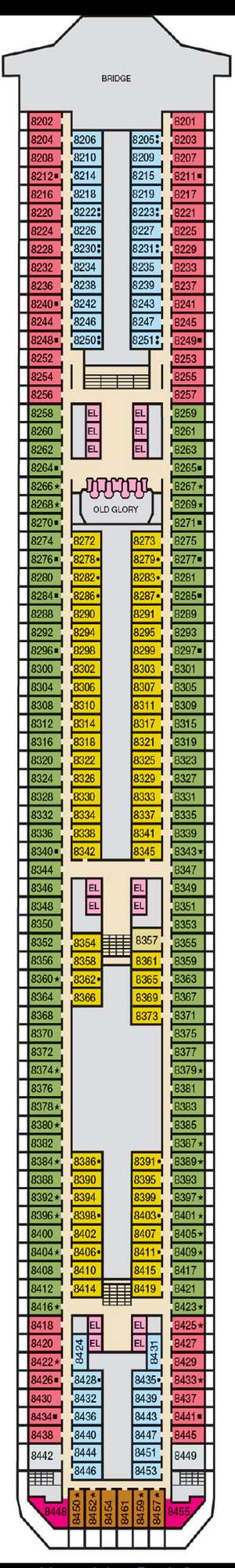 Deck plan for Carnival Glory
