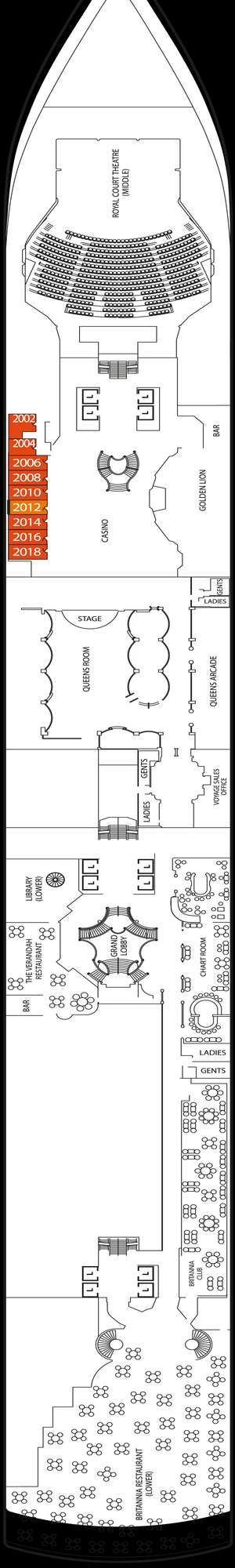 Deck plan for Queen Victoria