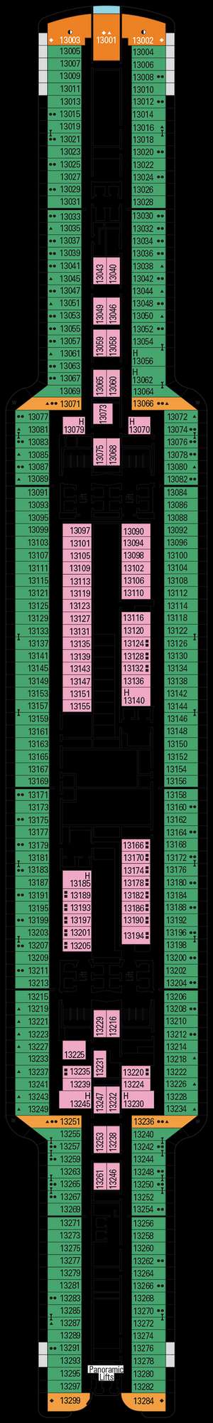 Deck plan for MSC Seashore