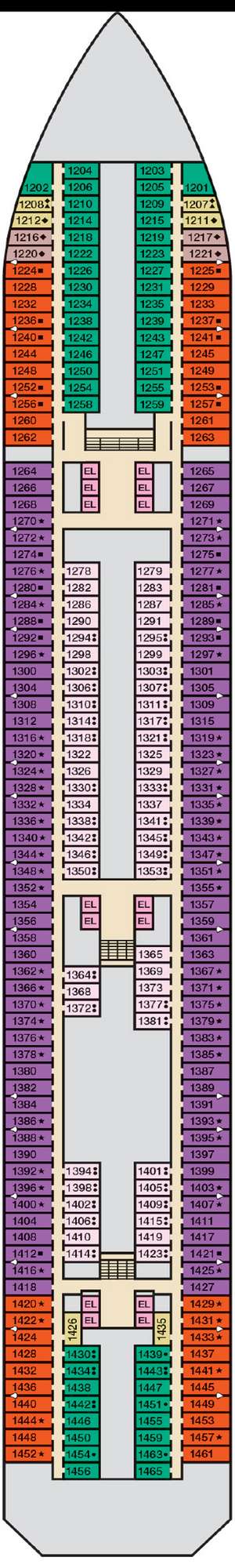 Deck plan for Carnival Glory