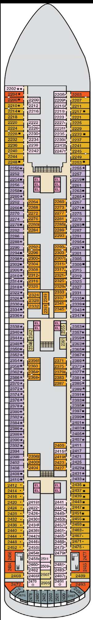 Deck plan for Carnival Firenze