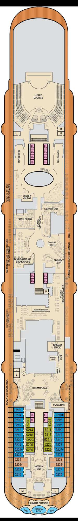 Deck plan for Carnival Horizon