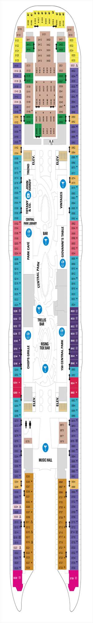 Deck plan for Oasis of the Seas