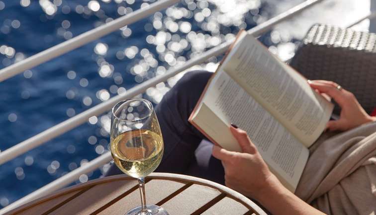 champagne on balcony
