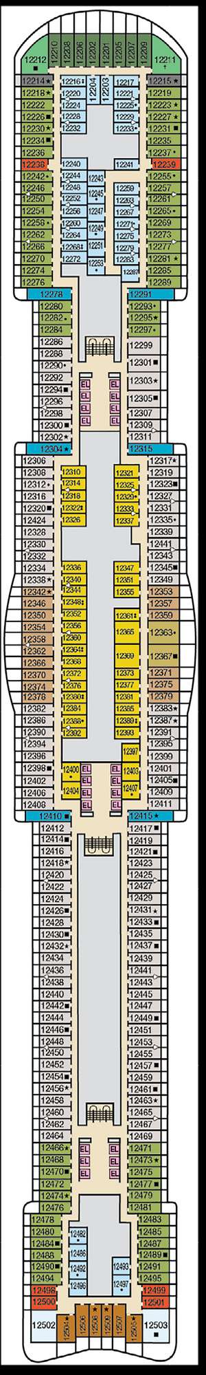 Deck plan for Carnival Mardi Gras