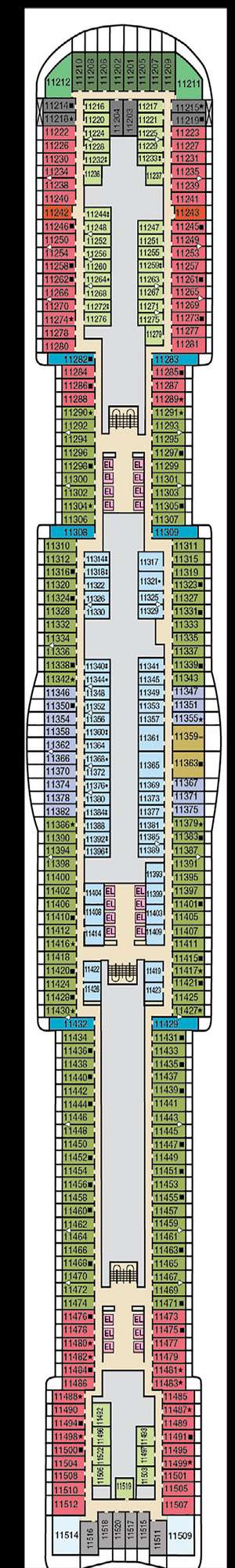 Deck plan for Carnival Celebration