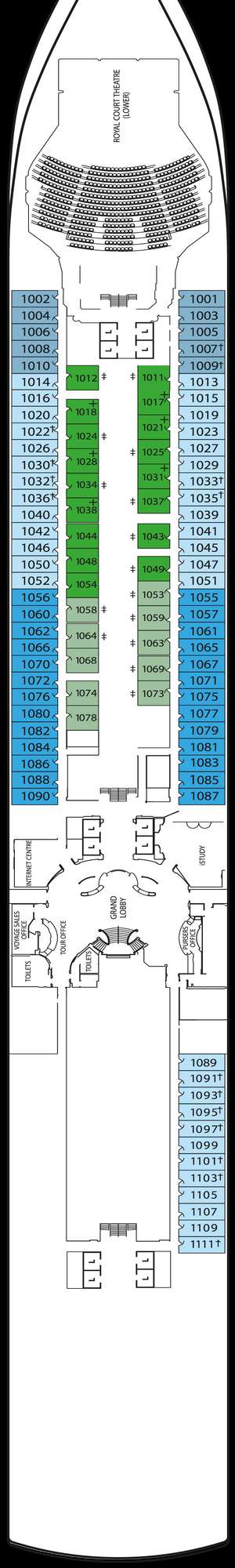 Deck plan for Queen Elizabeth