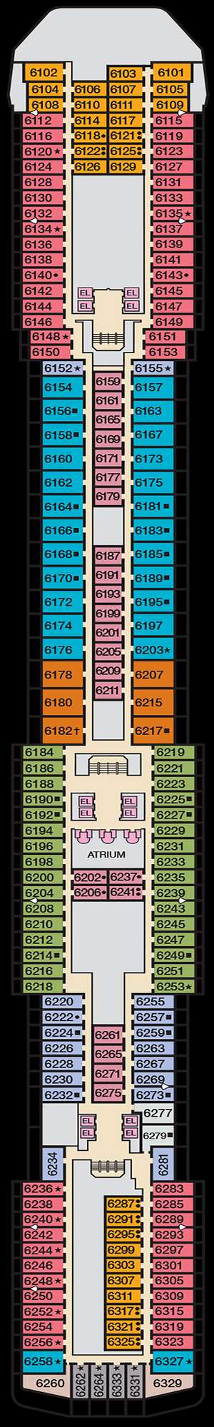 Deck plan for Carnival Spirit