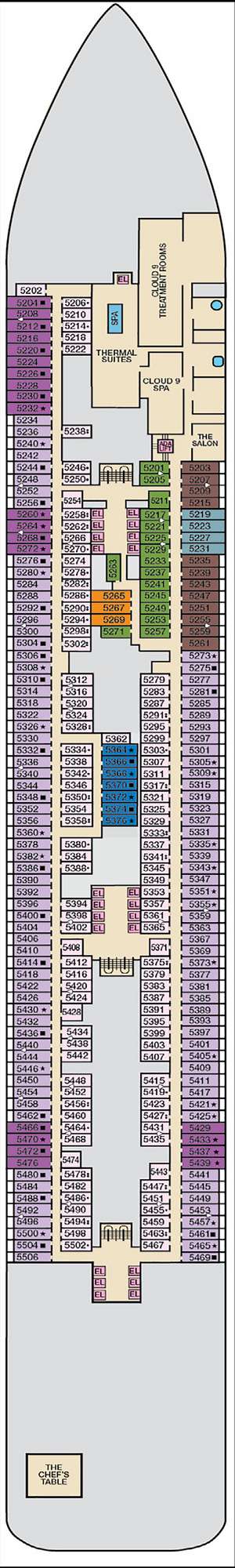 Deck plan for Carnival Mardi Gras