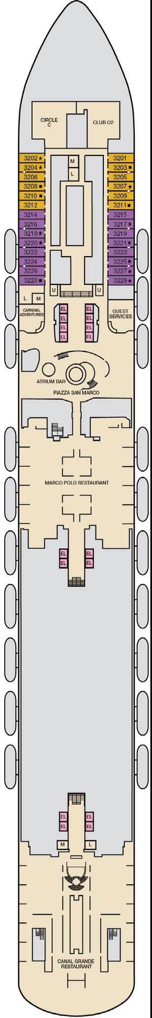 Deck plan for Carnival Venezia