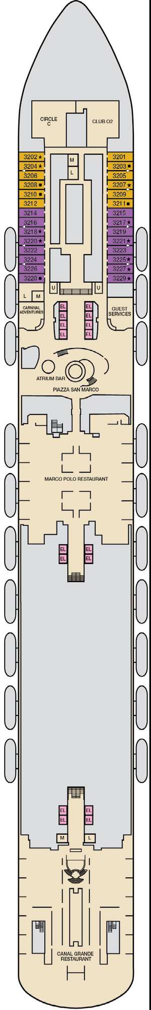 Deck plan for Carnival Venezia