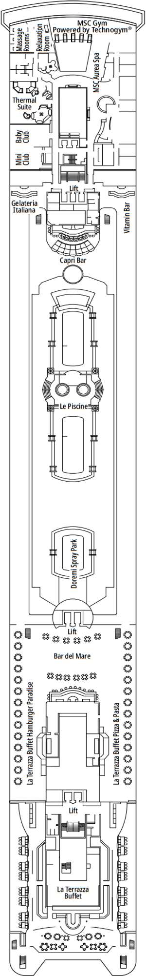 Deck plan for MSC Sinfonia