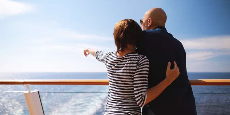 Couple on a cruise ship