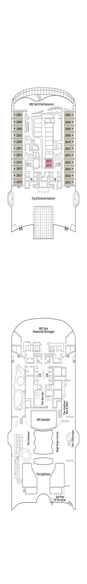 Deck plan for MSC World Asia