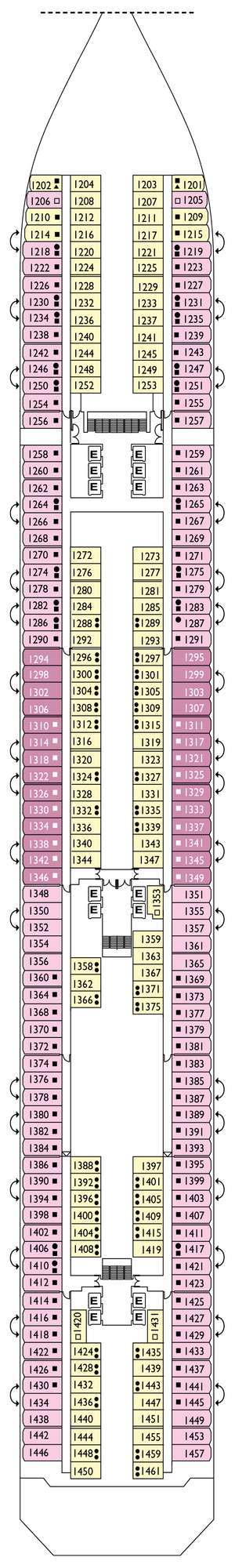 Deck plan for Costa Pacifica