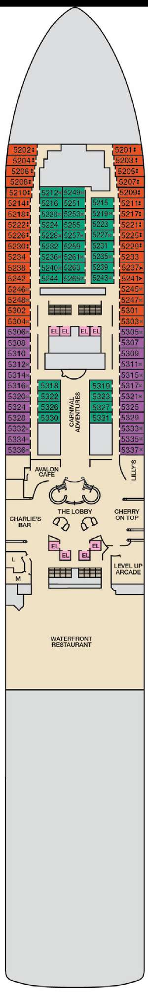 Deck plan for Carnival Adventure