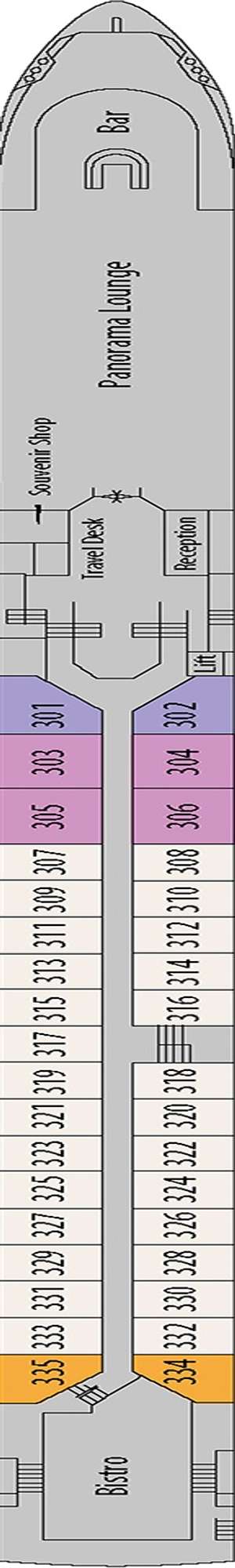 Deck plan for MS William Wordsworth