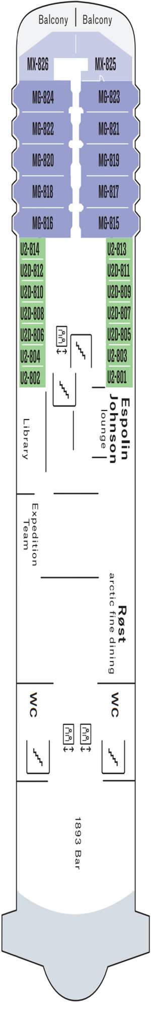 Deck plan for MS Trollfjord