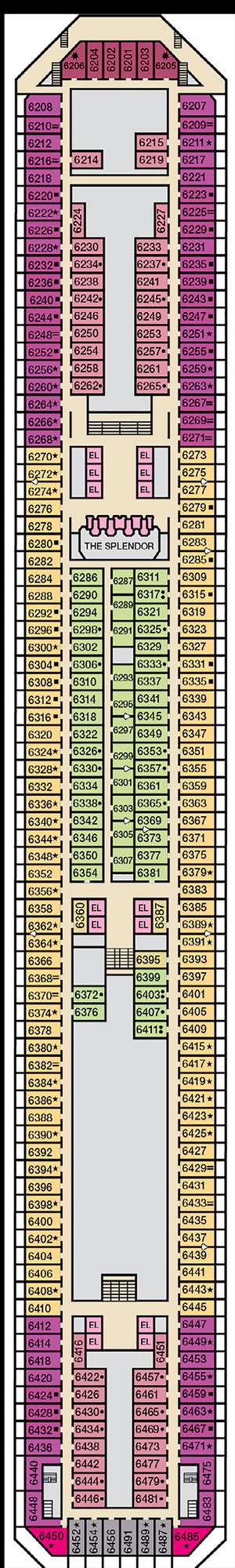 Deck plan for Carnival Splendor