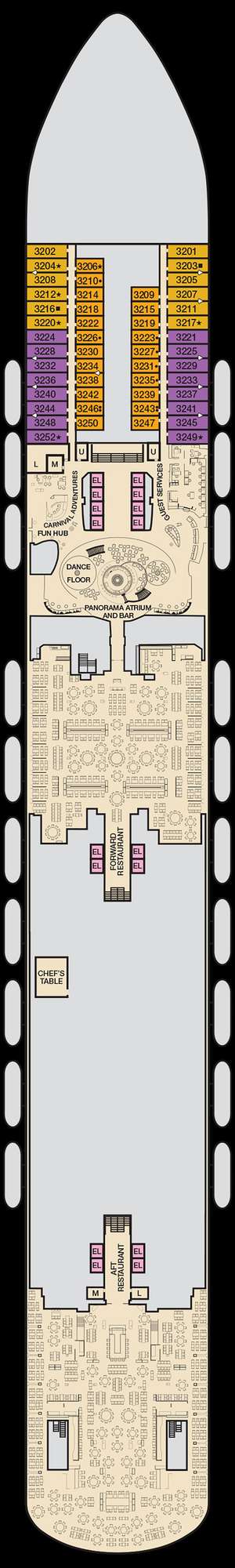 Deck plan for Carnival Panorama